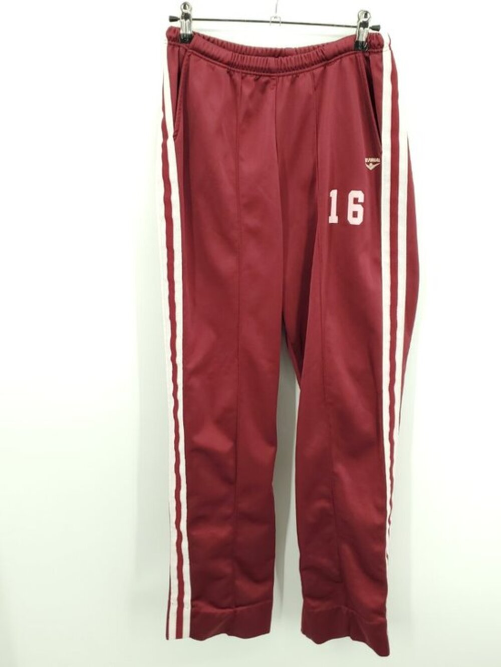 VTG 70s/80s The Finals Satin Side Stripe Fleece Track Pants M Red/Cream